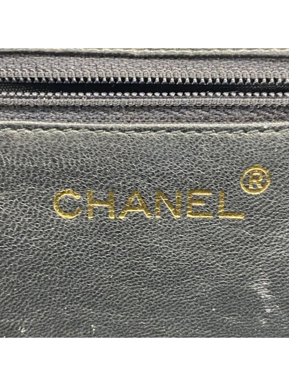 Chanel Shoulder Bag Quilted Lambskin Black Gold